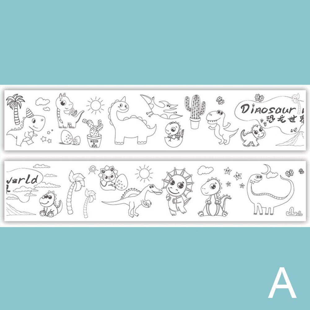 Children's Drawing Roll Sticky Color Filling Paper Roll For Kids Painting Graffiti Coloring Y1C5