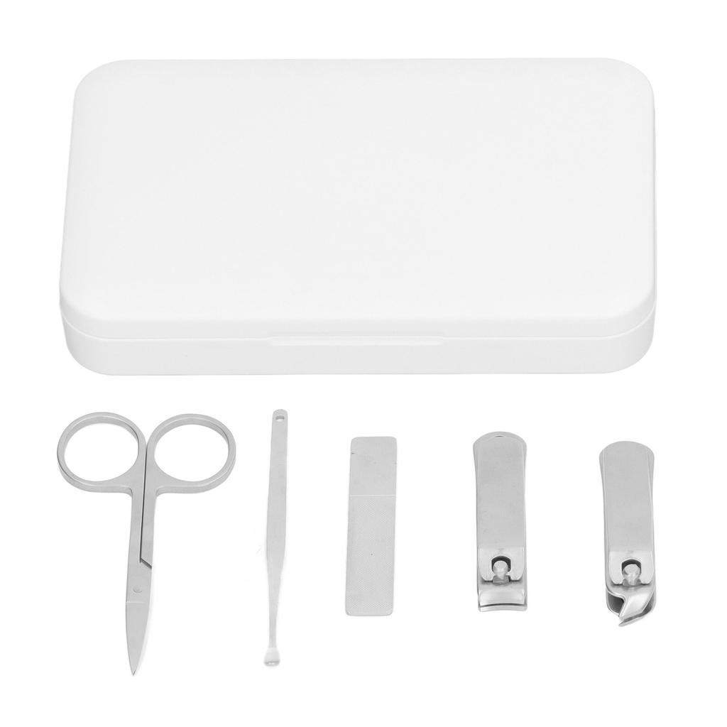 5Pcs Nail Clipper Set Stainless Steel High Sharpness Wide Application Manicure Set for Finger Nail