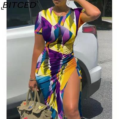 Women's Fashion Summer Spring Short Sleeve O-Neck  Casual Dresses