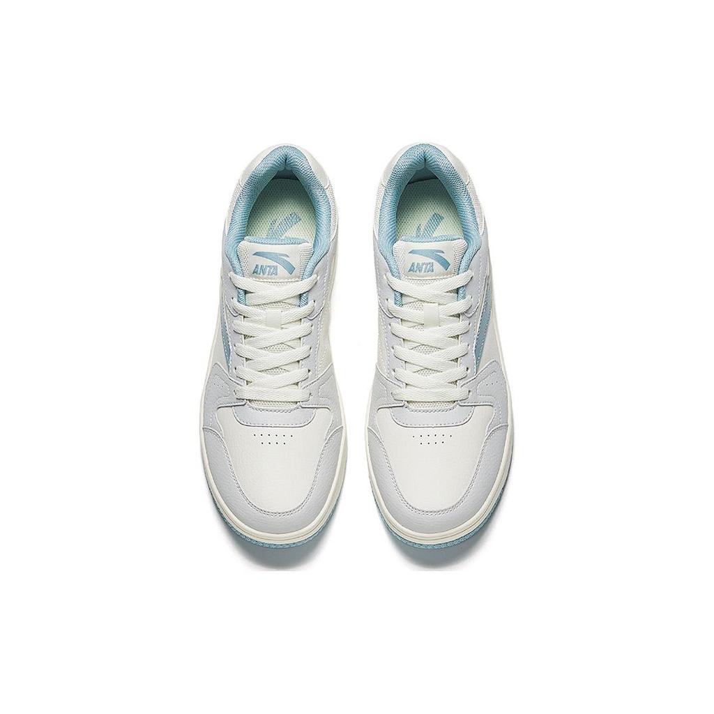 New Anta Slip Resistant, Abrasion Resistant, Lightweight Low Top Skateboard Shoes Men's White Blue 912518068F-12