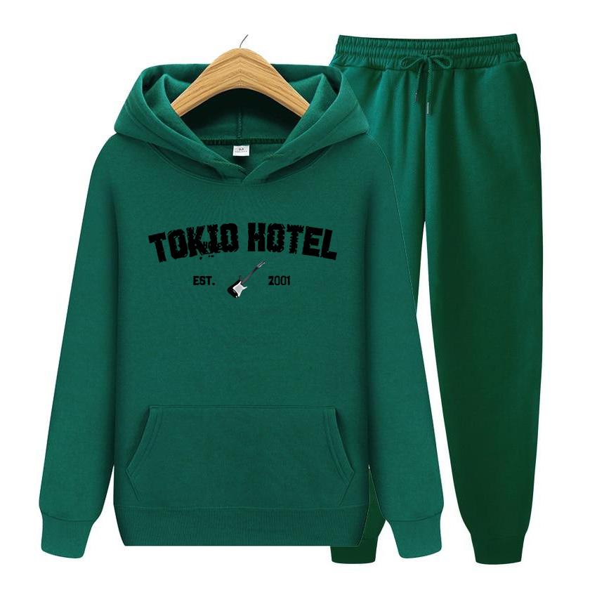 סט הודי לנשים שרוול ארוך הדפס טוקיו הוטל רוק ראפר קאוליץ' קז'ואל אוברסייז סווטשירט פולאובר בגדי יוניסקס