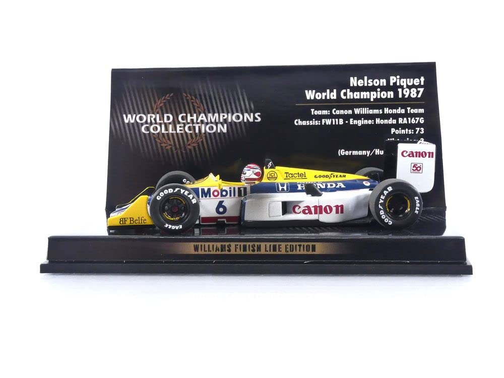 Minichamps 436876606 Williams Honda FW11B Nelson Piquet World Champion 1987 Dirty Version Collectible Miniature Multicolor 143 - - - Car,