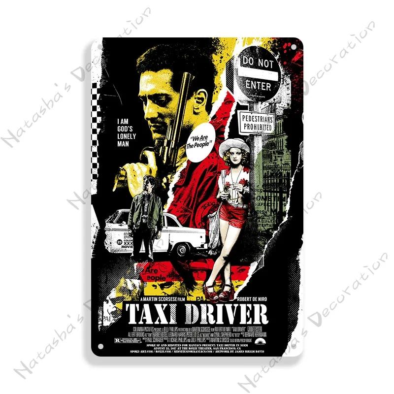 Taxi Driver Klassiker Film Metallschild Retro Metall Blechschild Vintage Poster Bar Garage Metallschilder Industrielle Deko Wandplatte