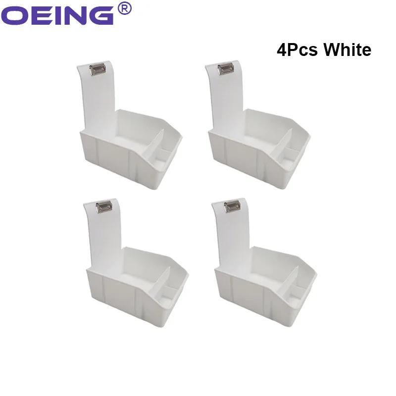 4Pcs Dental Turnover Storage Box Colourful Lab Work Tray Divided Teeth Model Tray With Metal Clip Dentistry Tools