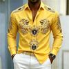 Camicia da uomo stile Barocco testa di leone design slim fit manica lunga camicia Business casual stile street abbigliamento uomo XS-6XL
