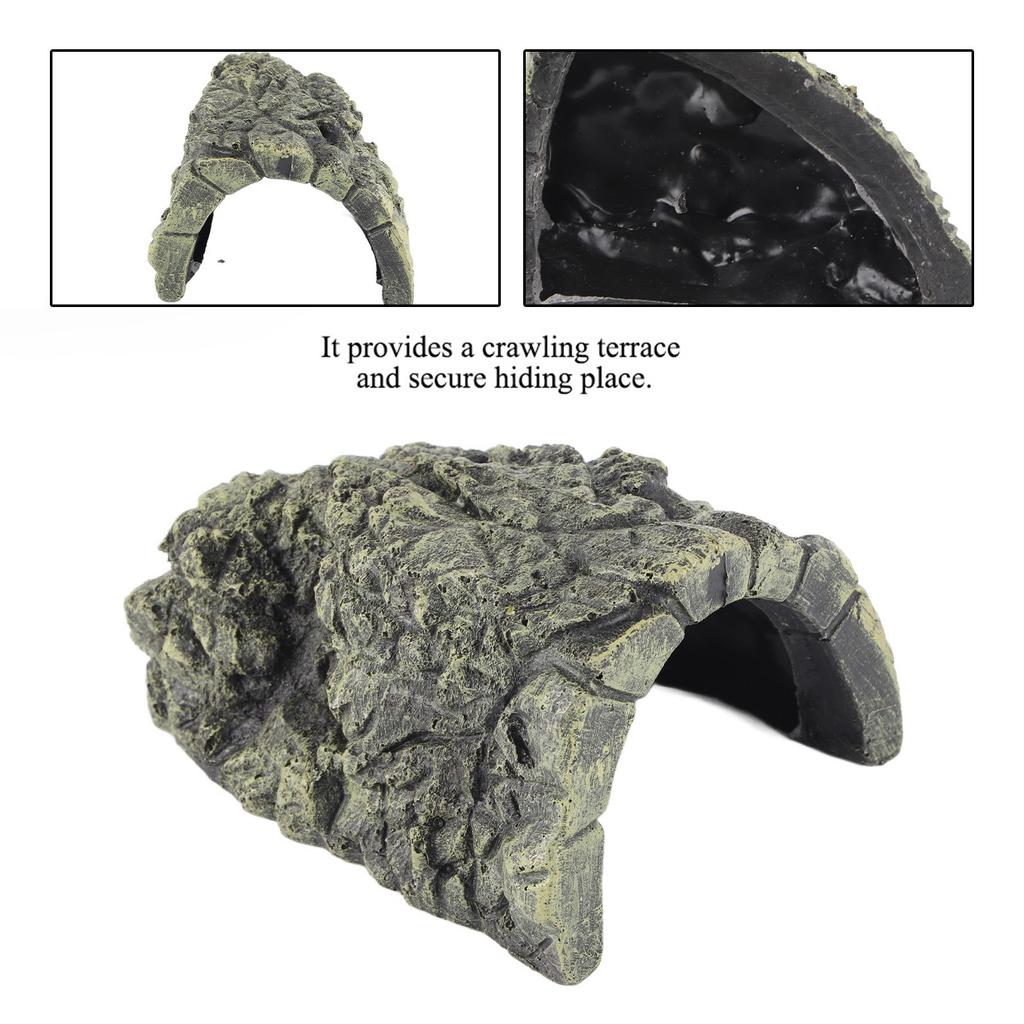 Fish Hiding Cave Aquarium Turtle Reptile Basking Hide Habitat Decoration Ornament(Large)