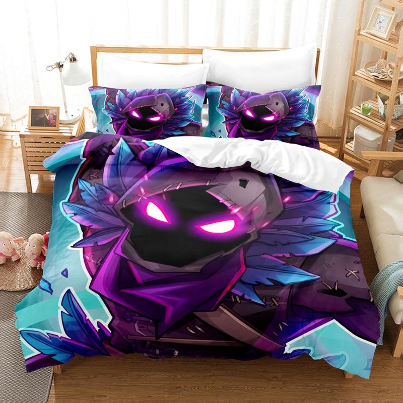 Comforter Fortnite Bedding Suit 3D Printed Bedroom Bed Bedclothes 2/3Pcs Anime Cartoon Room Decoration Kids Xmas Gift