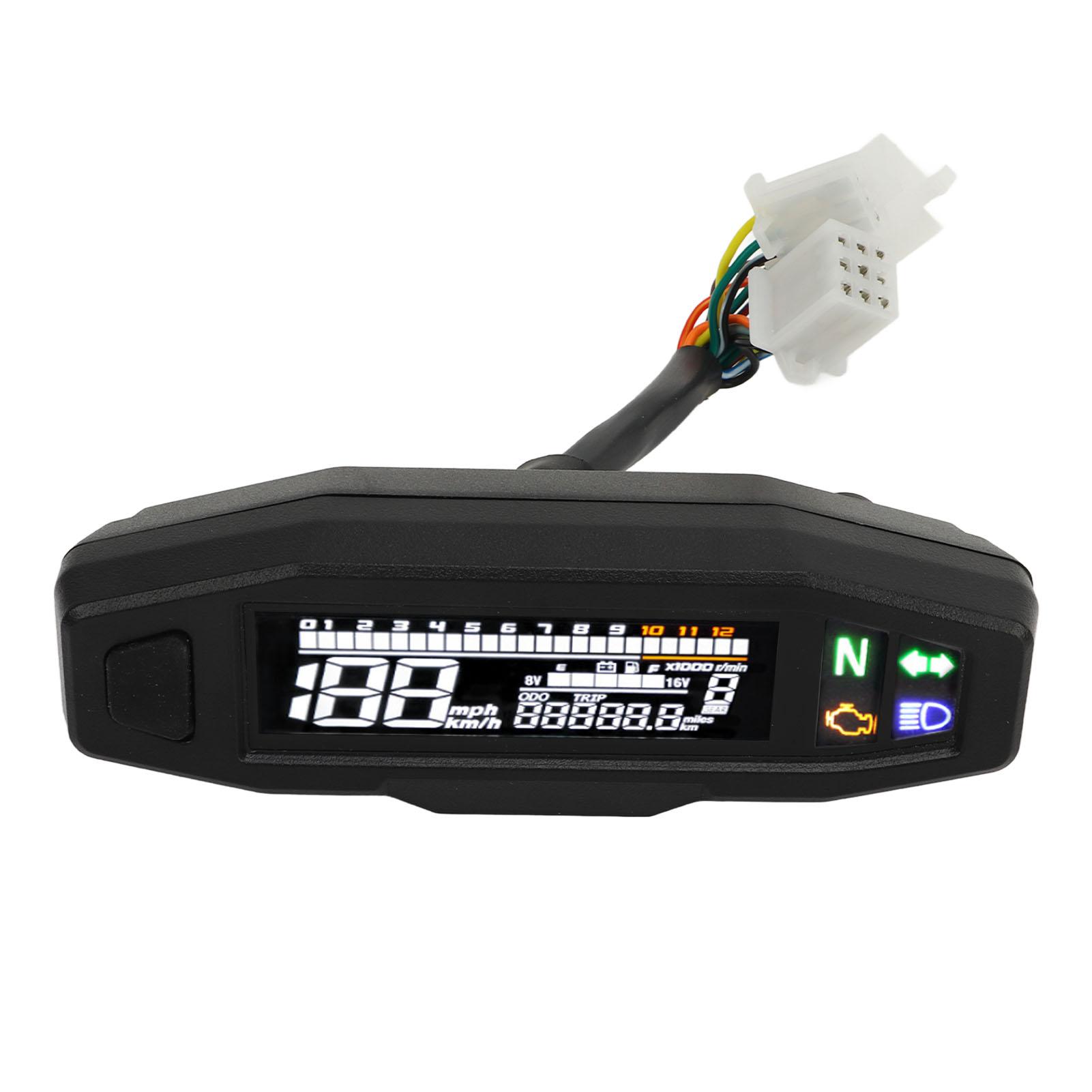 

Speedometer Versatile LCD Display High Accuracy 12V LED Fuel Level Gauge Universal for Motorcycle Racing Motorbike