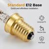 E12 Candelabra Flame Light Bulbs, Realistic Flickering LED Fire Light Bulb, Clear Glass Candle Style Flicker Bulb for Lantern, Chandelier, Halloween
