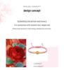 999 Pure Gold Rose Flower Bracelet: Luck Beads Woven Couple's Gift for Girlfriend, Best Seller