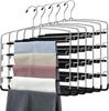 5 Tier Closet Organizers and Storage Clothes Hangers, Multiple Metal Hangers Clothes Organization for Pants Trousers Jeans