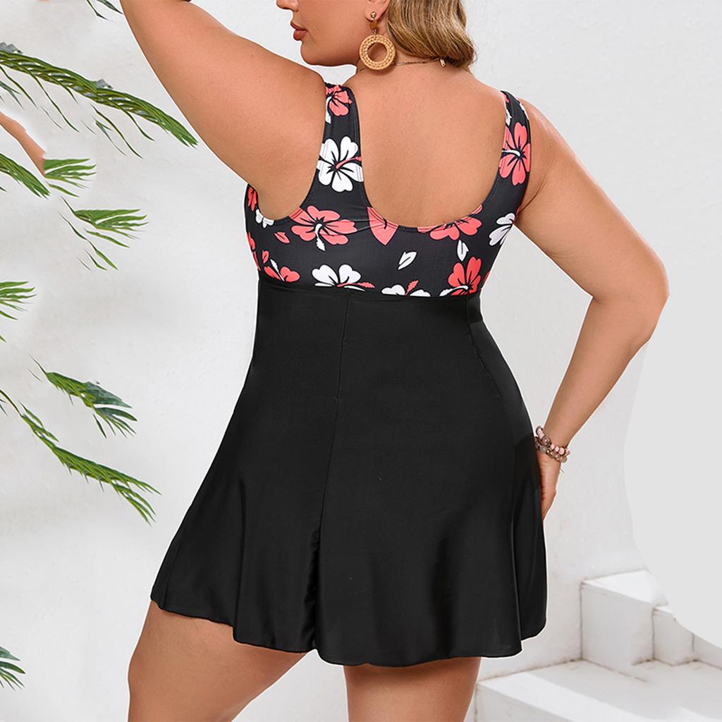 Women's Two-Piece Bikini Set Large Size Skirt Split Swimsuit