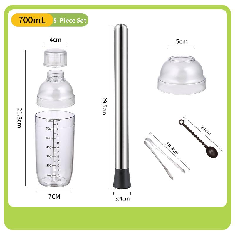 3PCS Cocktail Shaker Set with Scales Drink Shaker for Bartending and Home Bar Boba Tea Shaker Cup Drink Mixed Hand Shaker Tools
