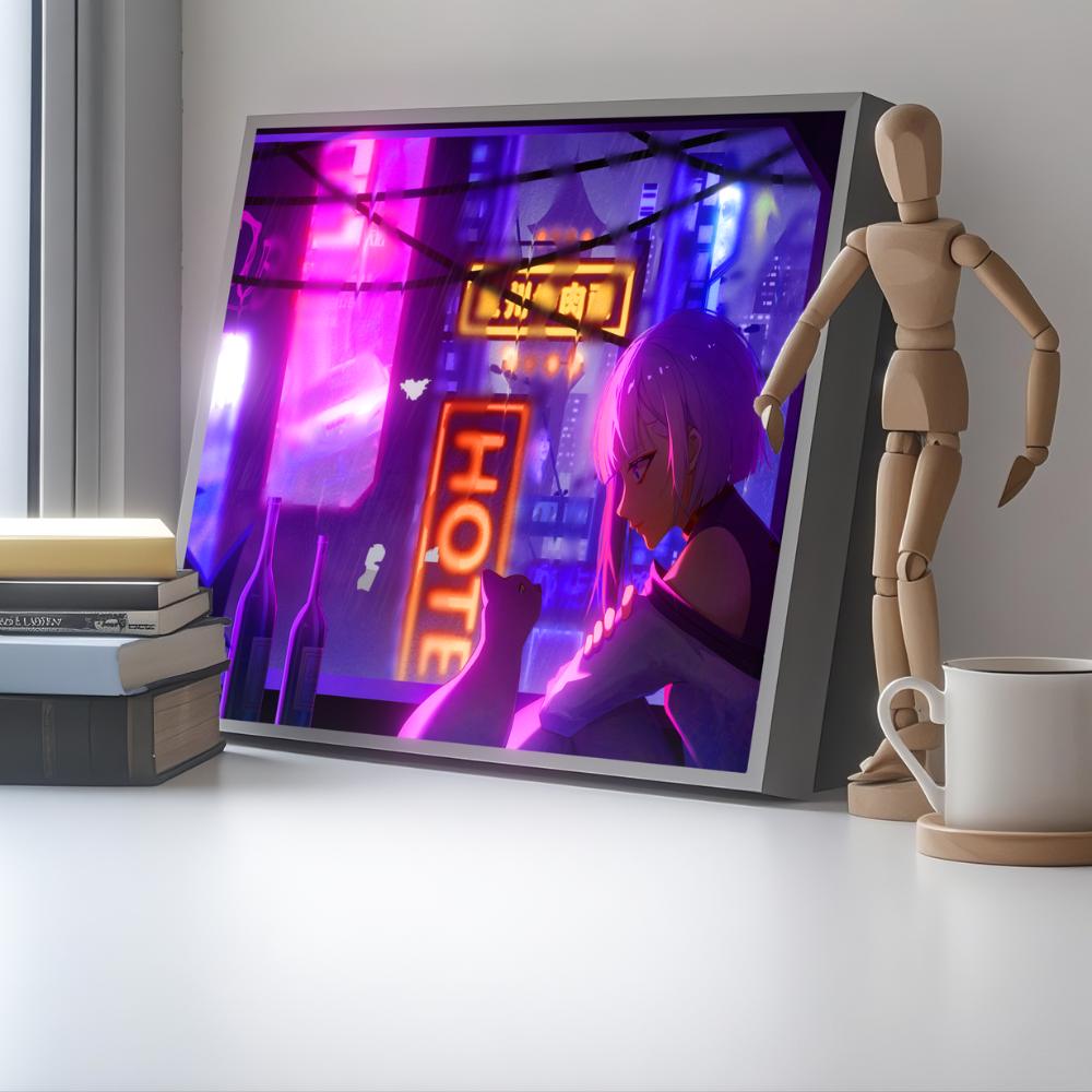 Edgerunners Neon LED Light Cyberpunk Anime 3D Effect Bedside Lamp Room Decor for Otaku Gamers