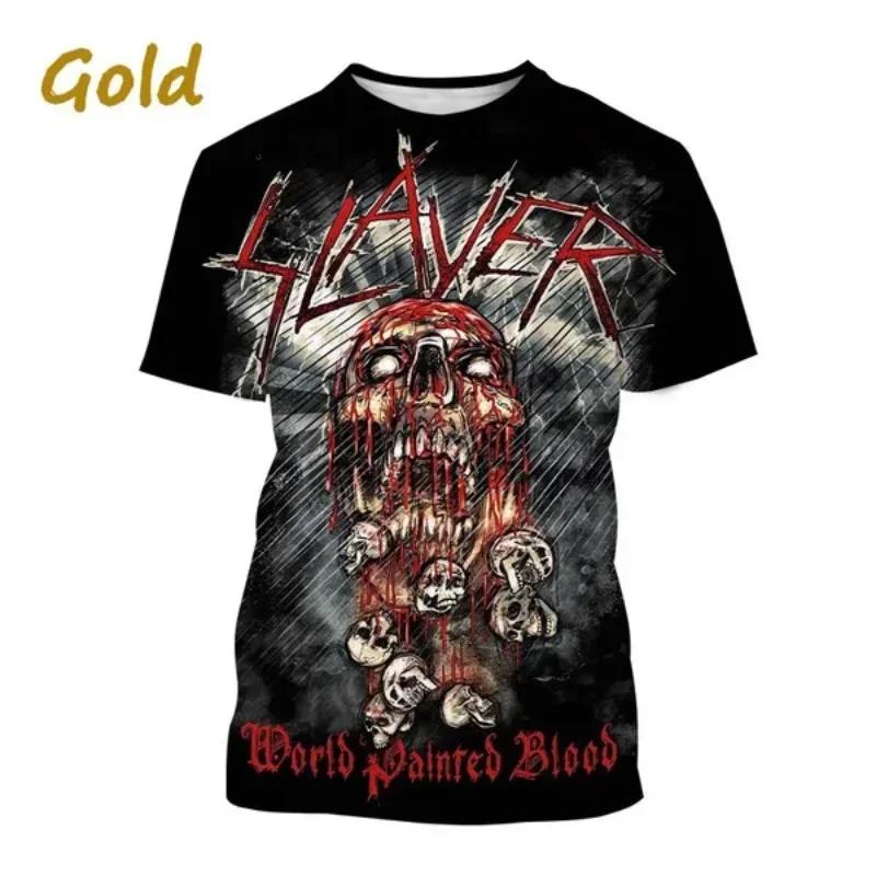 

Новая 3D-печатная футболка для унисекс моды с изображением метал-группы Slayer Torrent, мужская одежда, темный готический призрачный череп, оверсайз футболка, топы S