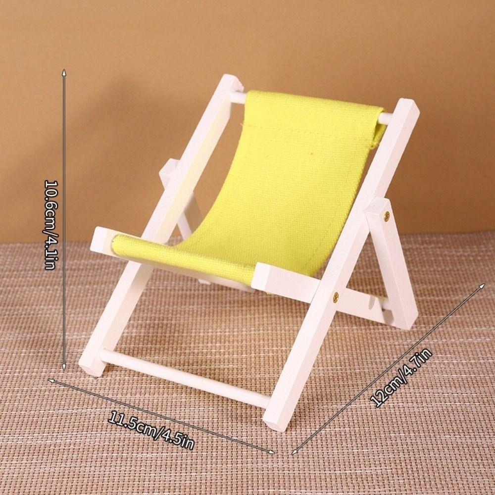 Wooden 1/6 Dollhouse Chair Multicolors Outdoor Casual Reclining Chair For 10cm Cotton Doll