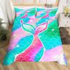 Copripiumino con Scaglie di Pesce Copripiumino a Coda di Sirena Matrimoniale Microfibra Ragazza Guscio Stella Marina Set Biancheria da Letto Per Bambino Adolescente Stanza Kawaii Decorazione