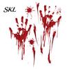 Temporary Removable Decal Halloween Blood Handprints/Footprints Wall Stickers, Decals, Spooky Waterproof Stain-proof Window Cling DIY Decoration