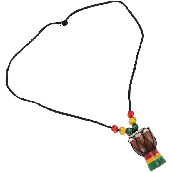 Djembe Drum Instrument Necklaces Mini Pendant African Drum Wood African Bongos Percussion Necklace for Teens Men Women Charms