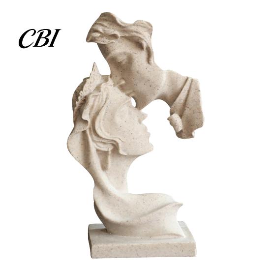 Minimalist Art Piece Couples Kiss Sculpture, Abstract Couple Sculpture Home Decor, Resin Face Statue Decoration, Romantic Used for Decoration Wedding