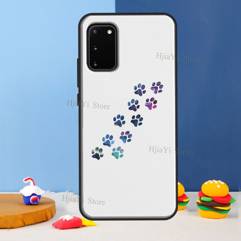 Dog Foot Print Paw Colorful Pattern For Samsung Galaxy S21 S22 Ultra S20 FE Note 20 Ultra S8 S9 S10 Note 10 Plus Phone Case