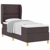 Box Spring Bed with Pillow Dark Brown 200 X 80 Cm Fabric