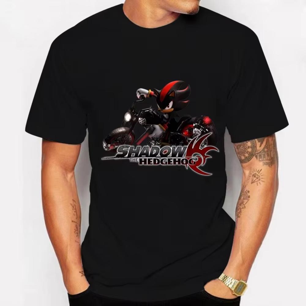 Sonics Vuxen Bomulls-t-shirt Sommarmode Tryckt Topp Man Kvinna Anime Söt Klädsel Kortärmad Klädsel Shadow The Hedgehog T-shirt