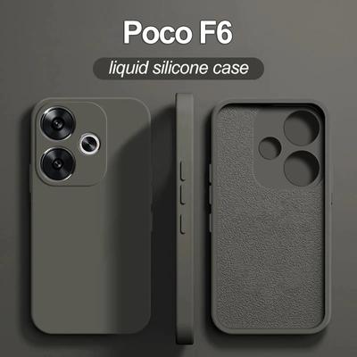 Poco F6 Case Luxury Original Liquid Silicone Case For Xiaomi Poco F6 Poco F 6 PocoF6 Pro F6Pro 5G Soft Cases Shockproof Cover