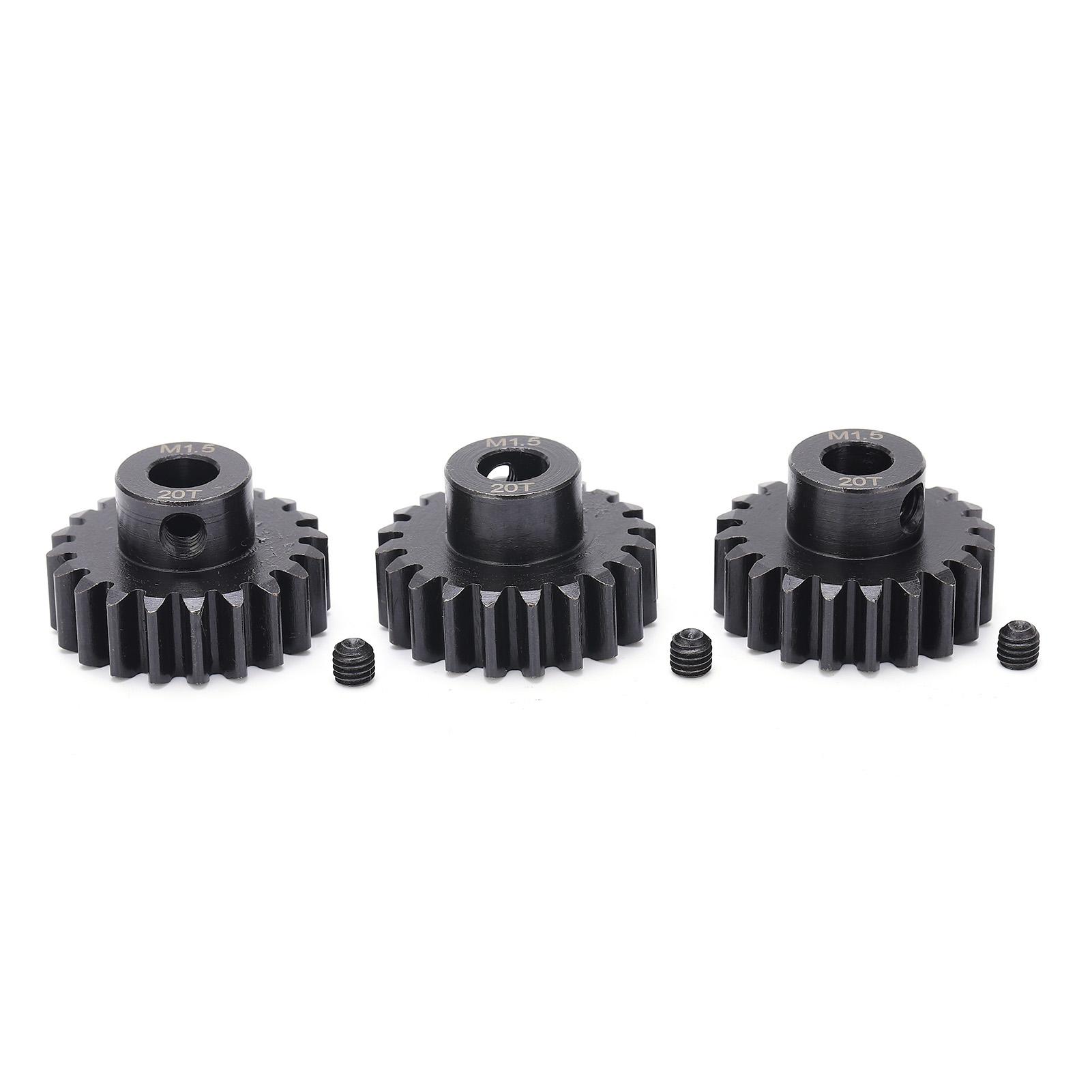 

3PCS M1.5 Steel Gear Pinion 20T Motor Gear for 15 16 RC Car 8mm Shaft Безщітковий двигун