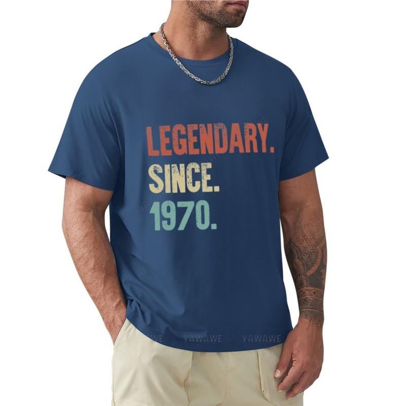 Retro Vintage 50th Birthday Legendary Since 1970 T-Shirt Graphics T Shirt Summer Clothes Men's T Shirts
