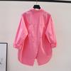 Plus Size Irregular Back Split Casual Elegant All-Match Loose Shirts And Blouses Women Solid Button Pocket Youthful Clothes Top