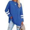 2022 Women's Loose Color Block T-Shirt with Drop Shoulder Sleeves and Round Neck