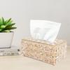 Tabletop Crystal Tissue Box 205*12*95cm Paper Box Gold Crystal Napkin Holder for Bathroom Restaurant Dining Room Bedroom