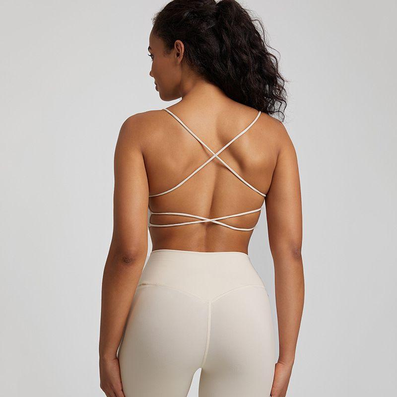 Candy Color Nude Feel Workout Bra Outdoor Tight Running Exercise Underwear Shockproof Quick-Drying Workout Clothes Tops Women