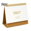 Monthly Organizer for Desk 2027 Calendar, Standing Flip Desktop Minimalist Gold Foil Cover Home Office Accessory Planner, Thick Paper Note Taking,