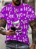 HO HO HO Santa Claus Print T Shirt For Men Women New Year Party Fashion Clothing Christmas Harajuku Short Sleeve Tops T-shirts