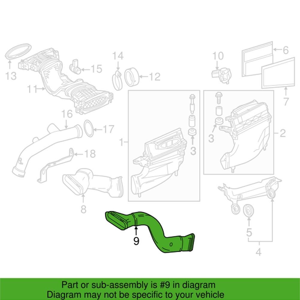 Car Air Cleaner Intake Air Duct Hose 642094879 6420948897 Fit for Mercedes Benz X166 GL350 12 16