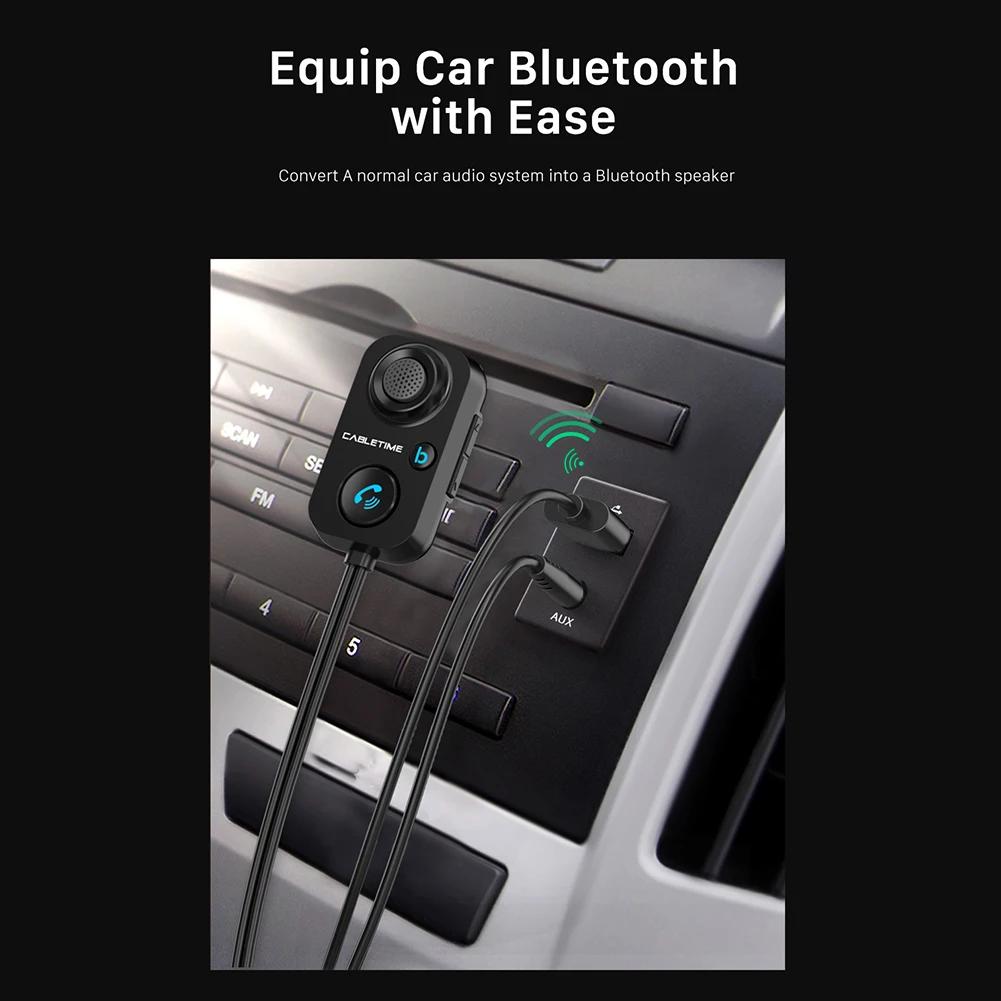 Car Bluetooth Receiver 5.1 AUX Audio 3.5mm Wireless Adapter for Hands-Free Car Amplifier Speaker Headphone Auto BT Transmitter