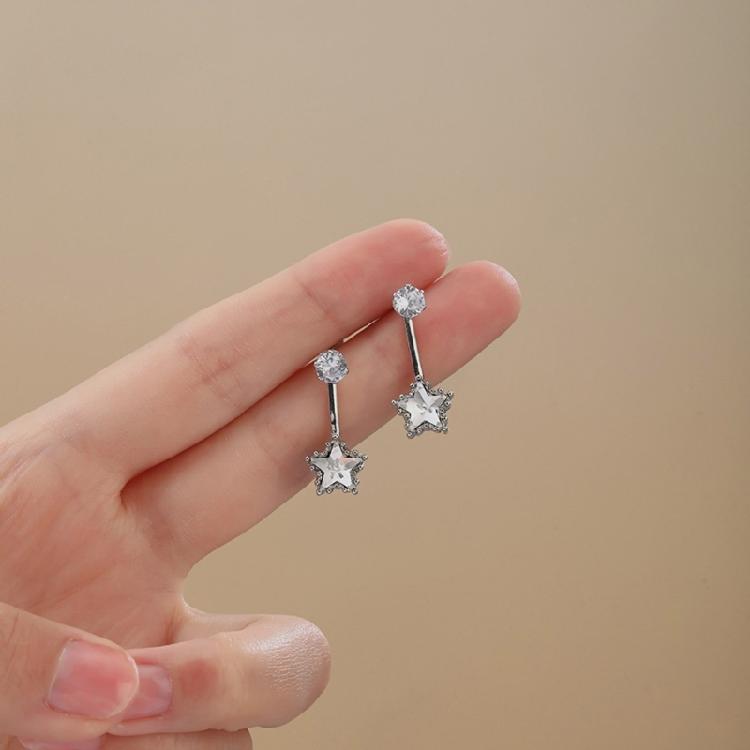 Glittering Star Design Stud Earrings Long Lasting Shine Zinc Alloy Jewelry For Sensitive Ears