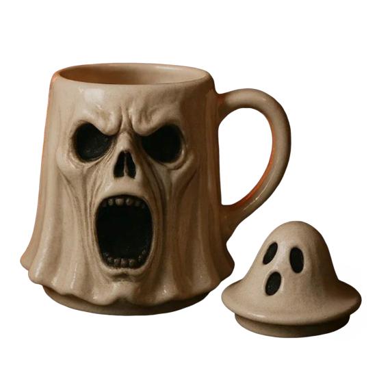 

Кружка на Хэллоуин 14 унций 3D Привидение Тыква Лицо Кофейная чашка с ручкой для эспрессо чая кофе молока латте украшение для вечеринки на Хэллоуин A
