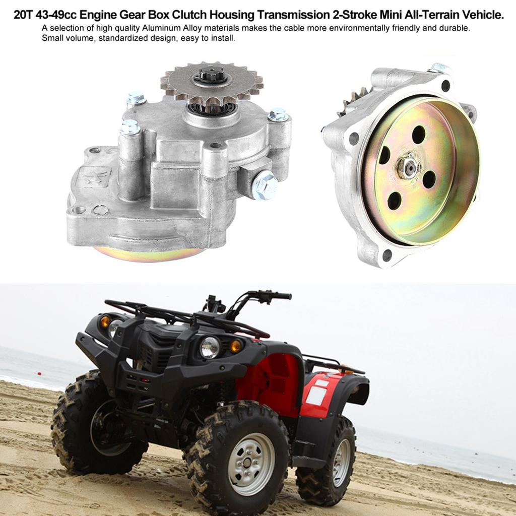 Gear Reduction Transmission Box for 2‑STROKE Mini ATV 20T 43‑49cc Engine