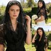 Gothic Bridal Veils Lace Brimmed Wedding Headpiece With Floral Lace For Halloween Bride Ceremony Accessories