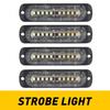 4pcs 10 LED Strobe  Lights Flashing Warning Beacon Signal Amber White