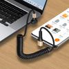 Quick Power Cable Reinforced Spring USB To Type C 90 Degree Angled End Plastic Texture Suitable for Portable Devices