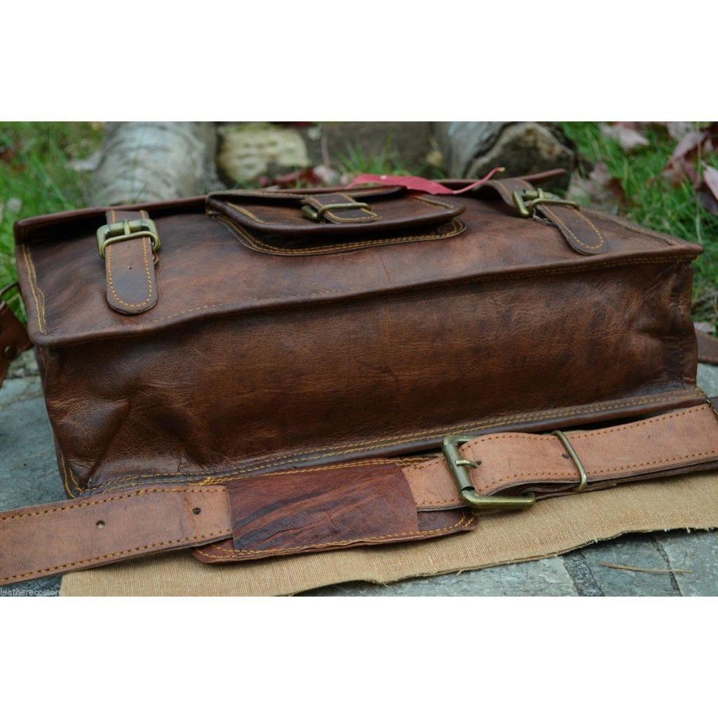 Bag Leather Laptop Messenger Vintage Men's Briefcase Genuine Shoulder