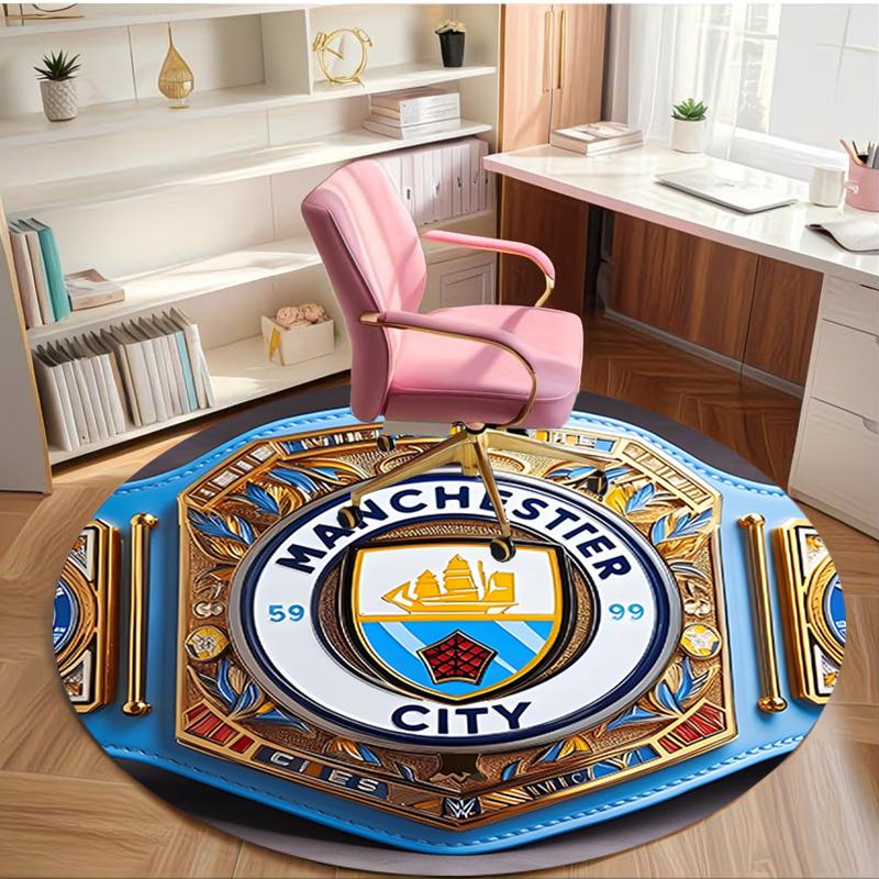 Manchester Football FC Print Round Rug, Washable Floor Carpet, For Entryway Dorm Laundry Room Office Study, Home Decor Birthday Christmas Gift