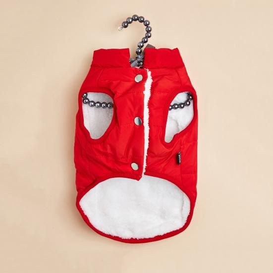 Pet Coat Clothes Solid Color Windproof Warm Clothes Dog Winter Vest Jacket Puppy Costume