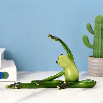 Yoga Frosch Figur Harz Paar Frosch Ornament Sammlerstück Schreibtisch Frosch Statue für Froschliebhaber Geschenk Heim Büro Dekoration