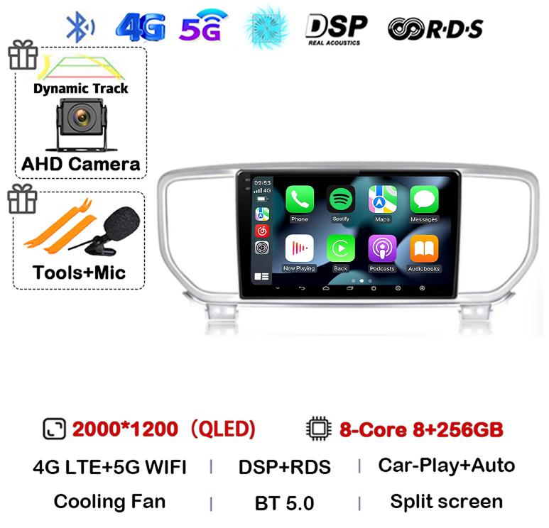 Android 13 Auto Carplay WIFI+4G For Kia Sportage 4 QL 2018 2019 2020-2025 Car Radio Multimedia Video Player Stereo 360 Camera BT