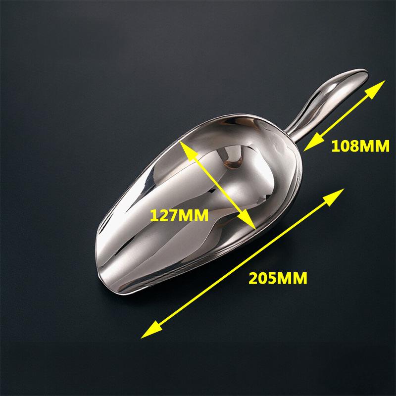 Stainless Steel Thickened Ice and Food Shovel for Tea and Milk Shops